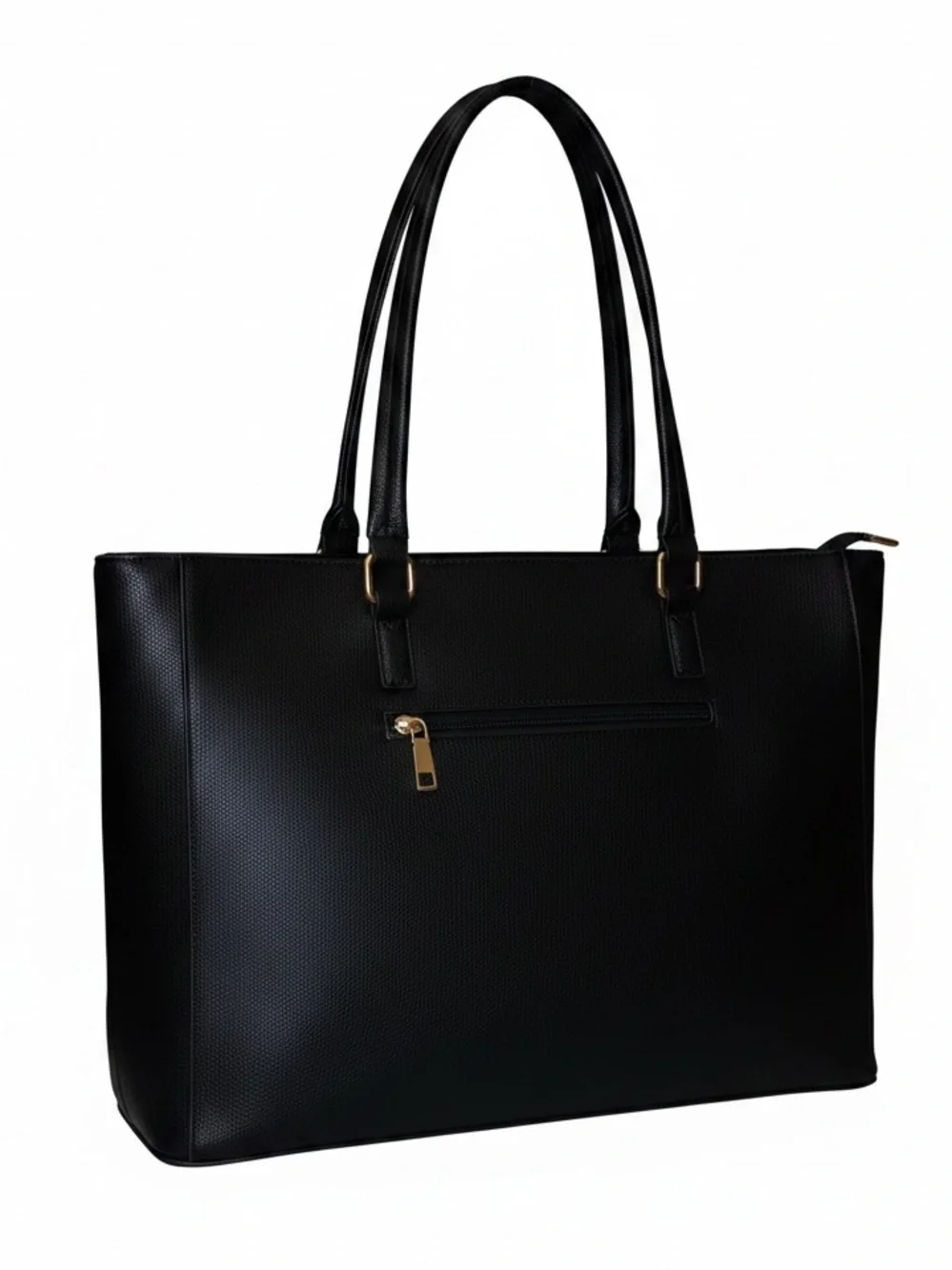 LOVEVOOK Large Laptop Shoulder Bag Tote Vegan Leather Black 16.5” x 6.1” x 11”